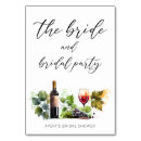 Search for bridal shower table cards Calligraphy