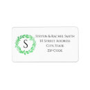Search for monogram wreath return address labels Minimalist