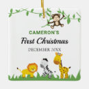 Search for safari animal christmas tree decorations Baby's first christmas