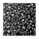 Search for black and white damask tiles Flowers