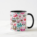 Search for colourful owl pattern mugs Background