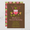 Search for owl 2nd birthday invitations Cute
