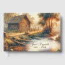 Search for rustic funeral guest books Memorial service