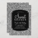 Search for black silver sweet 16 invitations Sparkle