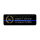 Search for police return address labels Thin blue line