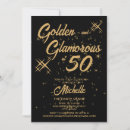 Search for golden 50th birthday invitations Glitter
