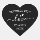 Search for black and white heart stickers Elegant calligraphy script typography