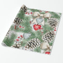 Search for snow trees wrapping paper Red