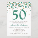 Search for teal gold 50th birthday invitations Glitter
