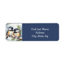 Search for chickadee return address labels Watercolor