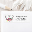 Search for rustic antlers return address labels Boho