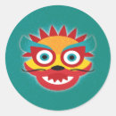 Search for chinese new year round stickers Dragon
