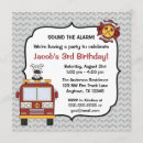 Search for fire truck birthday invitations Boy