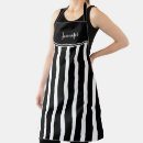 Search for black and white stripe aprons Chef