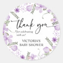 Search for lavender flowers thank you stickers Baby shower