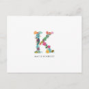 Search for monogram k postcards Floral