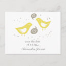 Search for love birds save the dates Yellow