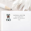 Search for schnauzer return address labels Watercolor