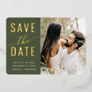 Search for olive green and gold wedding save the dates Typography