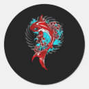 Search for black and white fish stickers Water