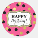 Search for pink black birthday stickers Gold