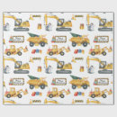 Search for construction equipment wrapping paper For kids