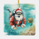 Search for scuba christmas tree decorations Santa