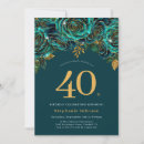 Search for green 40th birthday invitations Floral