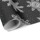 Search for black white christmas snowflakes wrapping paper Minimal