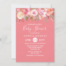 Search for peach and pink baby shower invitations Floral