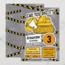 Search for excavator birthday invitations Orange