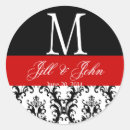 Search for black white red wedding stickers Bride