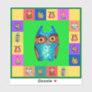 Search for bright owl stickers Colourful