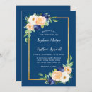 Search for navy blue and coral wedding invitations Watercolor