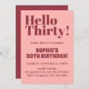 Search for burgundy 30th birthday invitations Modern