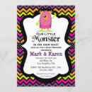 Search for little monster baby shower invitations Purple