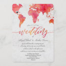 Search for watercolor map wedding invitations Globe
