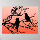 Search for bird on branch silhouette posters Orange