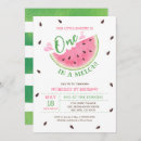 Search for one in a melon birthday invitations Green