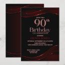 Search for red 90th birthday invitations Black and red