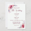 Search for burgundy watercolor floral wedding invitations Calligraphy