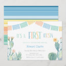 Search for cactus invitation 1st birthday invitations Colourful