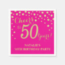 Search for pink and gold napkins 50th birthday