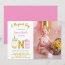 Search for unicorn 1st birthday invitations Gold