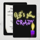 Search for lets glow crazy party invitations Black