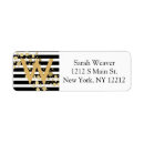 Search for black white gold return address labels Stripes