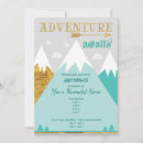 Search for adventure awaits baby shower invitations Gold