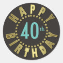 Search for gold happy birthday stickers 40th