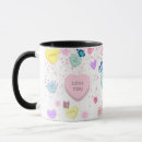 Search for conversation heart mugs Valentines