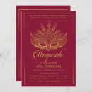 Search for burgundy masquerade party invitations Glitter